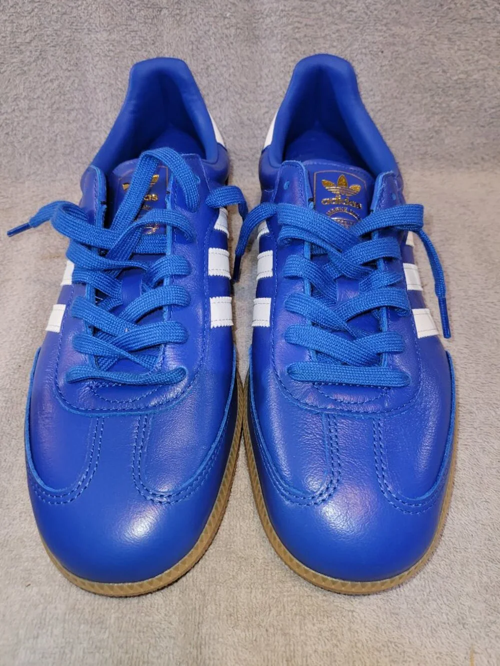 Adidas Samba OG Originals Athletic Shoes In Blue White Tan Gum Men's Size 10
